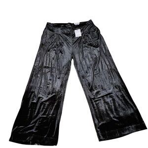 NATIVE YOUTH Black Velvet Trousers
